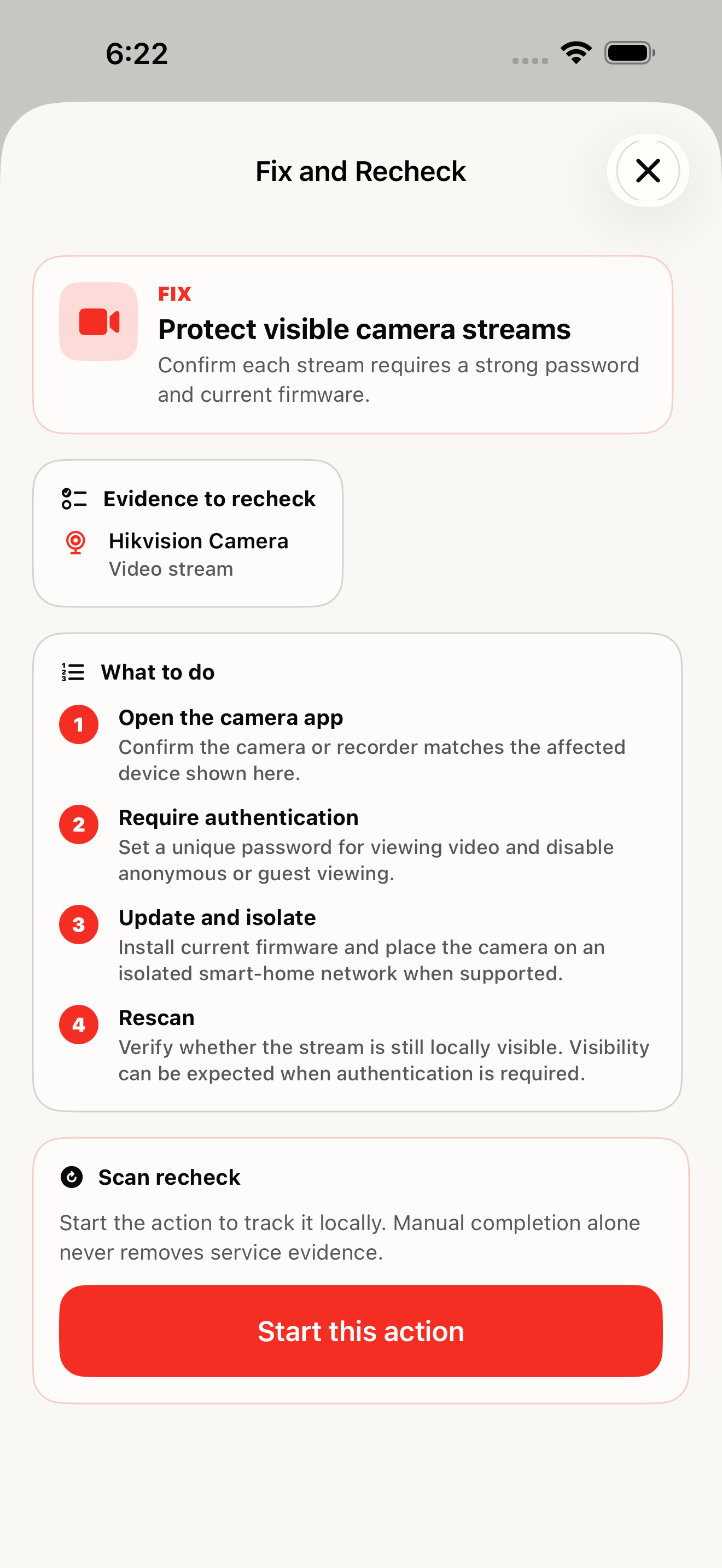 Detriment Fix and Recheck guide with a short sequence of reversible steps