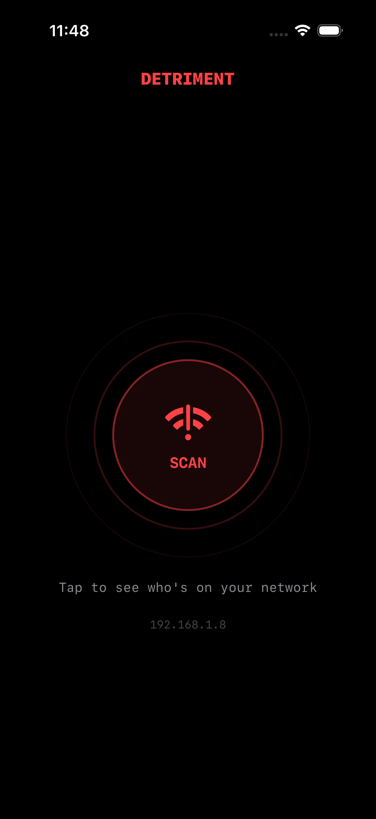 Detriment scan screen